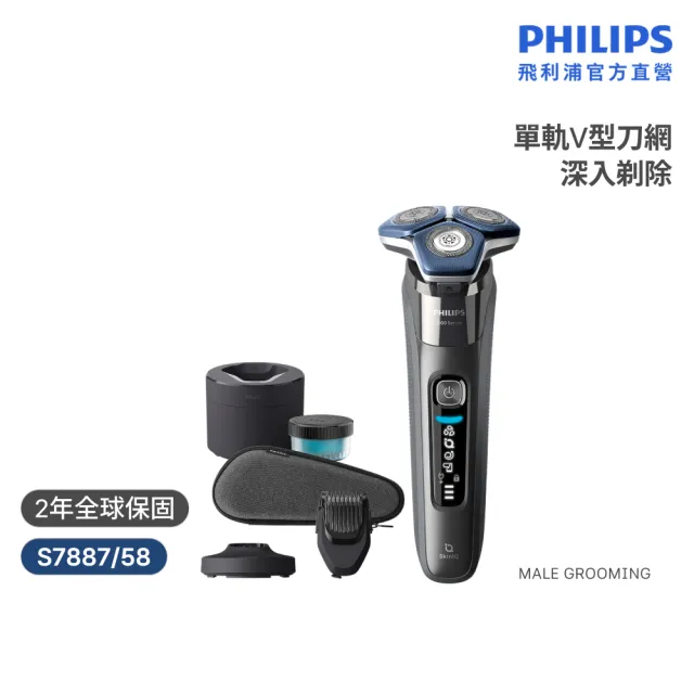 【Philips 飛利浦】S7887/58 SkinIQ 7000系列智能電鬍刀-全能旗艦組(官方直營)