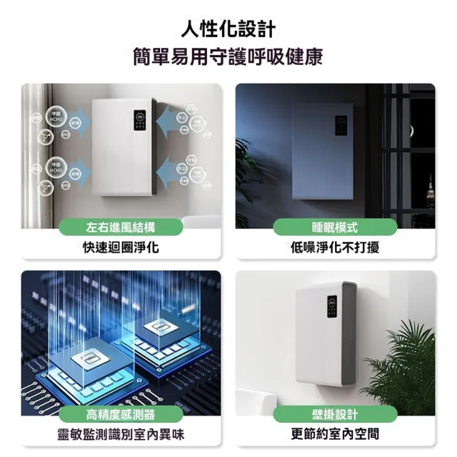 YOKA 優家廚電 壁掛空氣清淨機 雙核空氣清淨機 家用空氣清淨機 室內空氣清淨機 居家空氣淨化