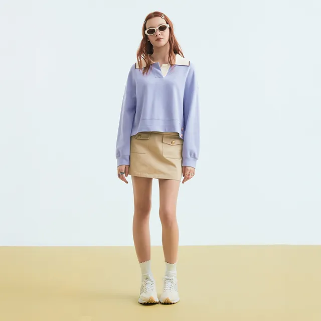 【OUWEY 歐薇】千禧辣妹風純棉短褲裙(卡其色；S-L；3233432415)