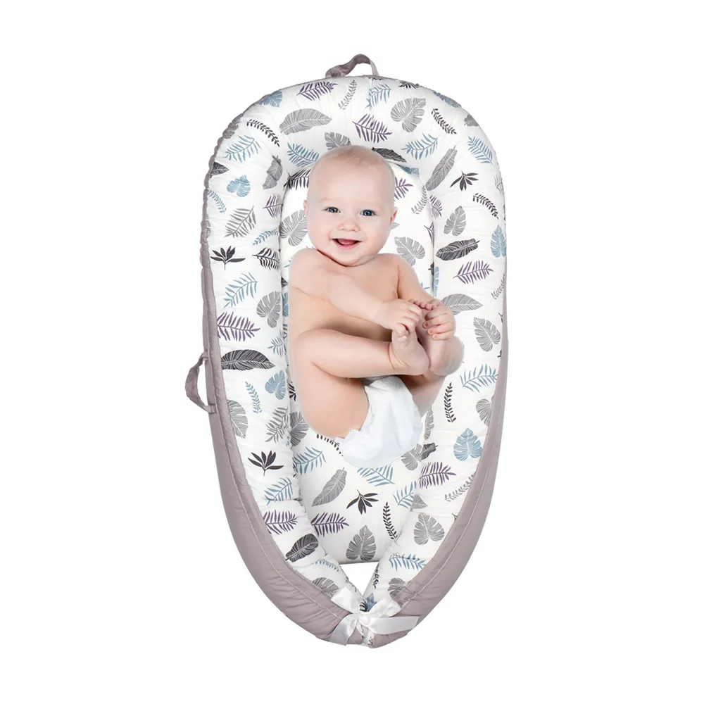 【Vanibaby】嬰兒床中床 頂級純棉(可機洗可烘乾  - 叢林樹葉)
