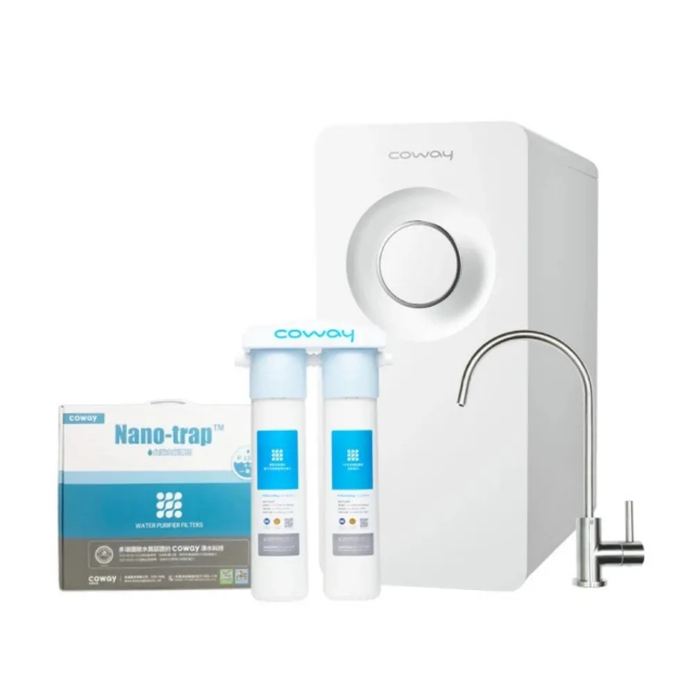 【Coway】櫥下型奈米高效淨水器+一年份濾芯組(5道過濾/SGS生飲/免插電/不排廢水/免費基本安裝/P-150N)