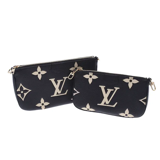 【Louis Vuitton 路易威登】M45777 經典Multi Pochette Accessoires系列兩用款肩背斜背包(全新展示品-黑色)