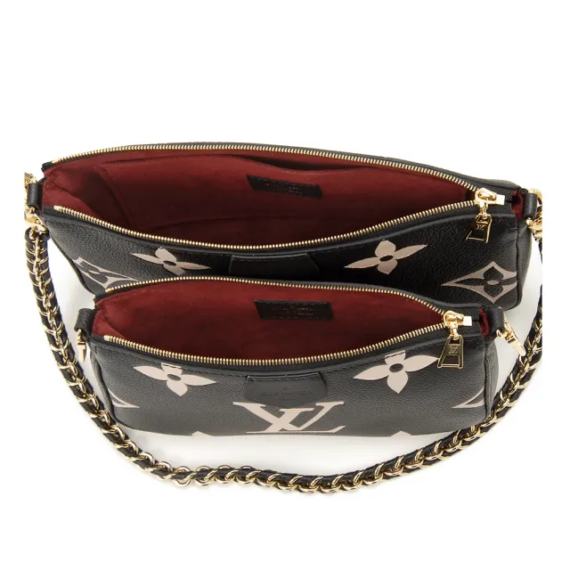 【Louis Vuitton 路易威登】M45777 經典Multi Pochette Accessoires系列兩用款肩背斜背包(全新展示品-黑色)