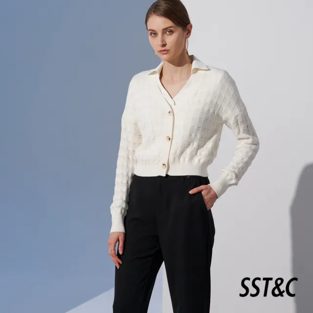 【SST&C】女裝 白色簍空針織衫罩衫8662304001(換季55折)