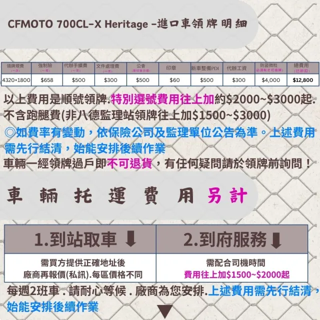 【CFMOTO】現車買就送機油5罐/春風700CL-X Heritage TC 21(693CC/紅牌擋車/機車/公司車/普洛吉村重機)
