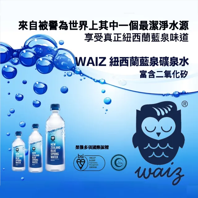 【Waiz】Waiz紐西蘭藍泉礦泉水500mlx24入/箱(官方直營 清真認證)