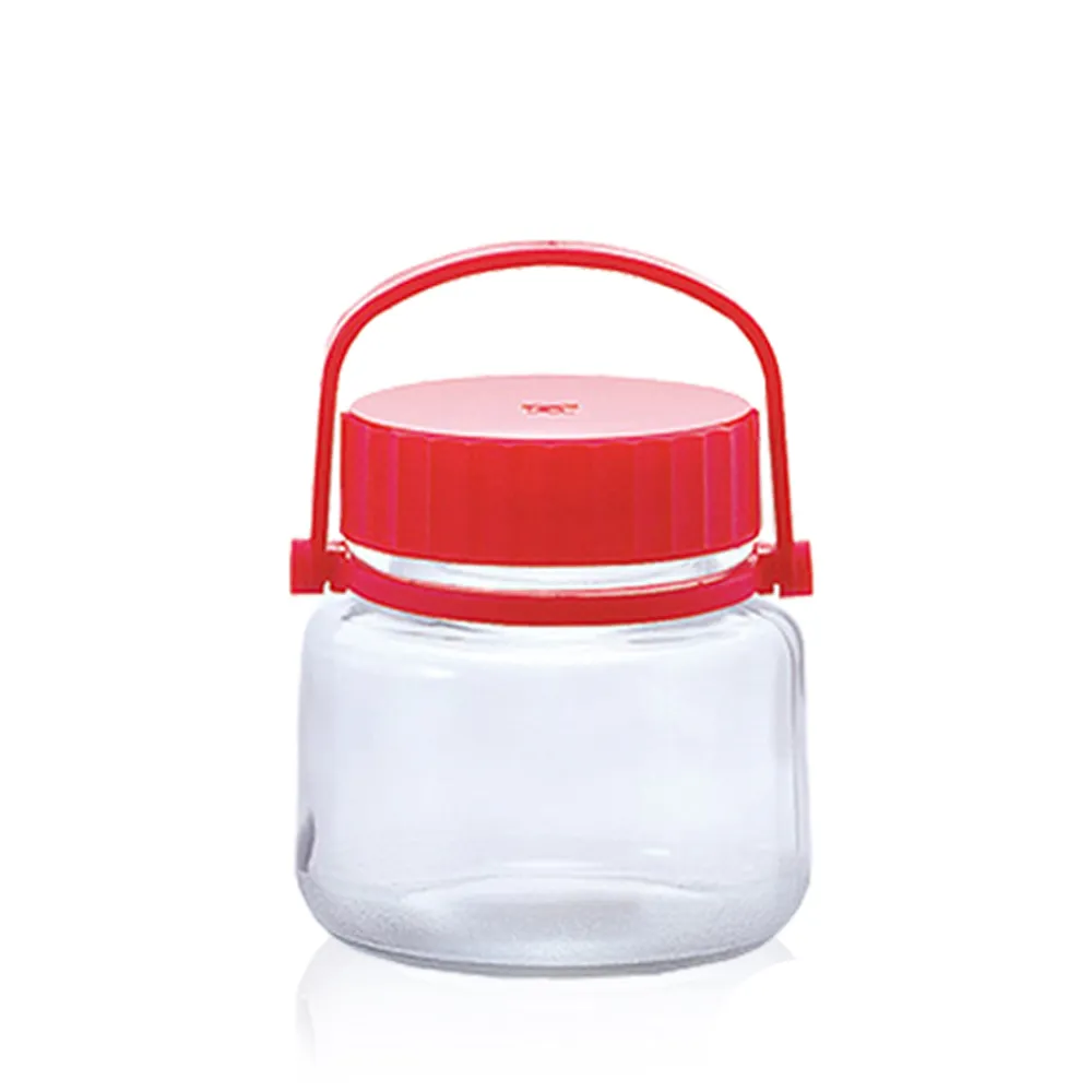 【ADERIA】日本進口手提式梅酒醃漬玻璃瓶1L(醃漬 梅酒罐 玻璃)