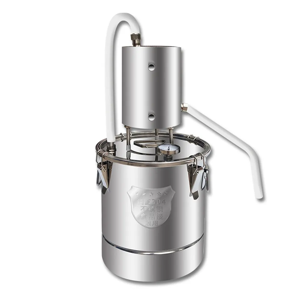 不鏽鋼蒸餾器釀酒設備機純露機制酒機果酒設備白酒發酵機蒸酒機22升(304