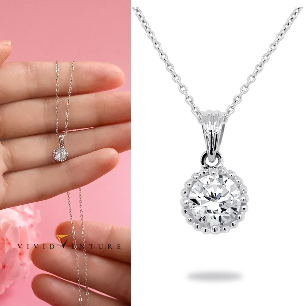 【Vividventure 亞帝芬奇】GIA 30分 DSI2 3VG 八心八箭 天然鑽石 真鑽 項鍊 閃耀漣漪(14K金台+14K金鍊)