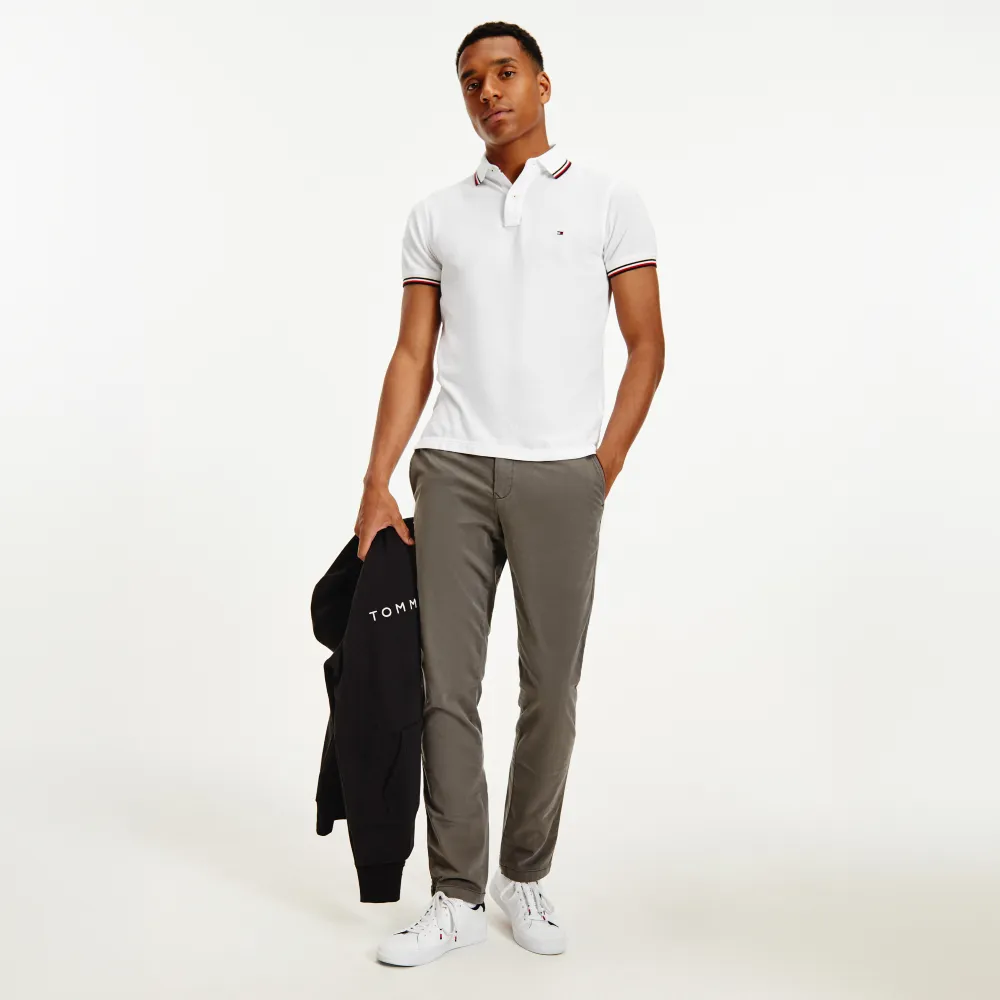 【TOMMY HILFIGER】官方旗艦館 CORE 修身版有機棉 POLO 衫_白色