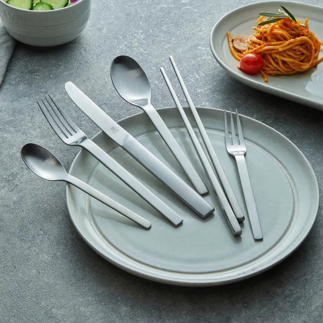 【ZWILLING 德國雙人】Minimale古典工業風甜點叉4件組-現代銀(德國雙人牌集團官方直營)
