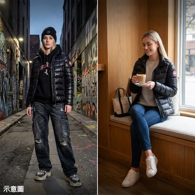 【CANADA GOOSE】CANADA GOOSE 再生尼龍CYPRESS系列立領輕羽絨外套(女款/黑)