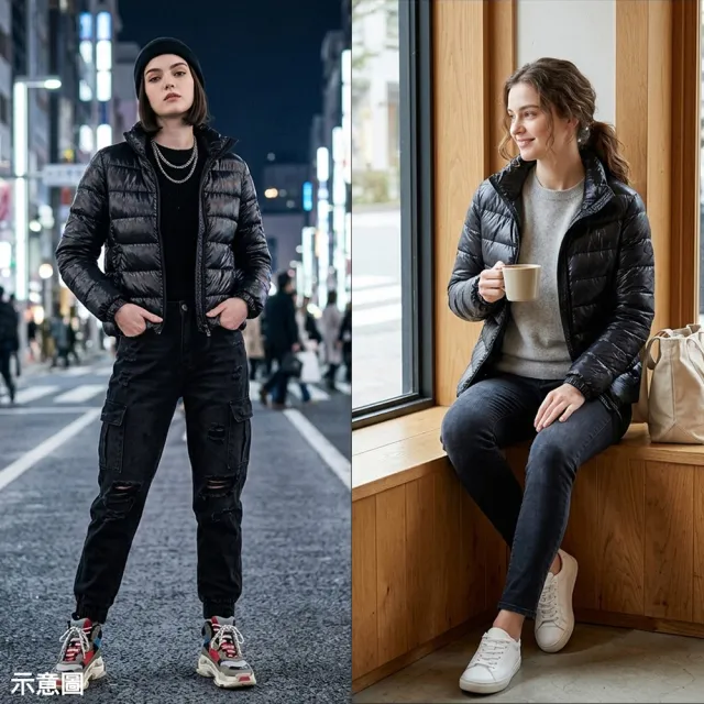 【CANADA GOOSE】CANADA GOOSE 尼龍Abbott系列輕羽絨連帽外套(女款/黑)
