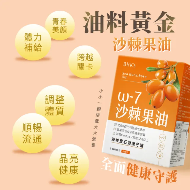 【BHK’s】沙棘果油 軟膠囊 2盒(60粒/盒)