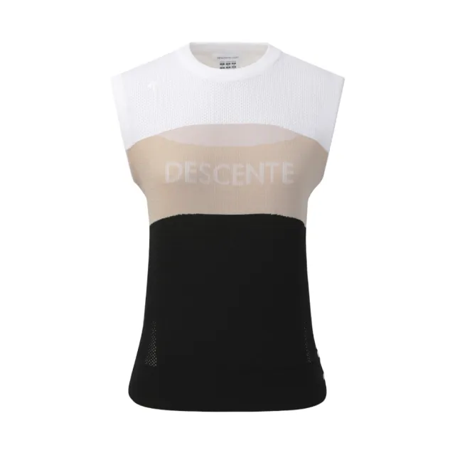 【DESCENTE】GOLF 迪桑特 JACQUARD PULLOVER 女款 高爾夫背心 透氣背心 運動背心 白色