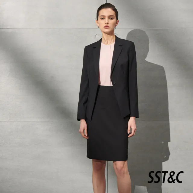 【SST&C】女裝 黑色造型鉛筆西裝裙7462203001(雙11精選)