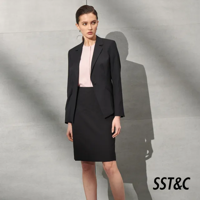 【SST&C】女裝 黑色造型鉛筆西裝裙7462203001(雙11精選)