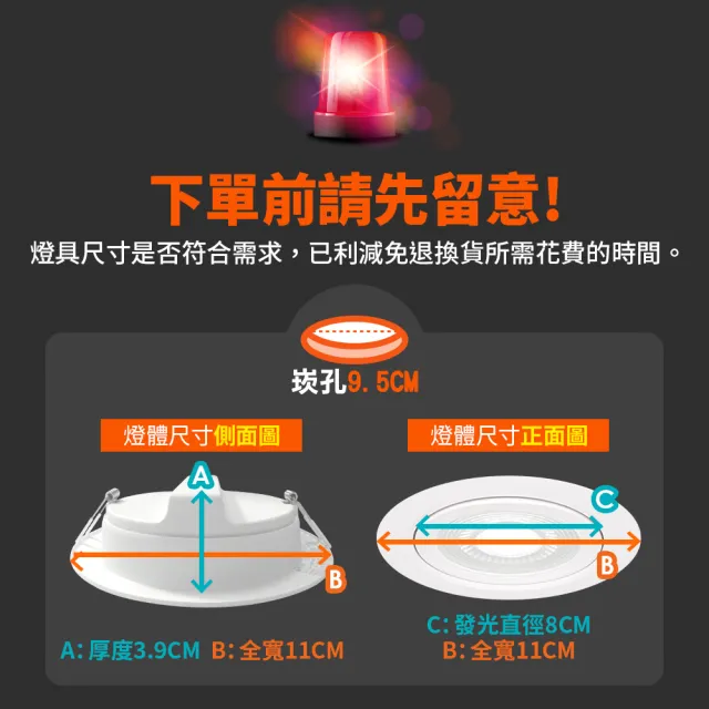 【DanceLight 舞光】4入組 8W廣角 坎燈 LED浩瀚崁燈 崁孔9.5CM 時尚白/貴族黑(白光/黃光/自然光)