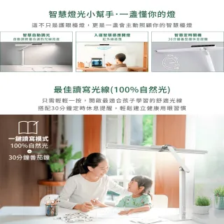 【DanceLight 舞光】Eye Health全光譜護眼智慧檯燈 桌夾兩用 獨特防眩設計 AA級照度 無藍光(時尚白/貴族黑)