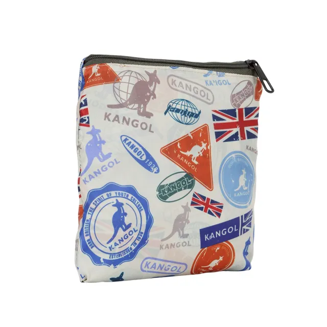 【KANGOL】雙11 英國袋鼠超大容量隨身收納旅行袋 限量郵戳款(可摺疊/可插掛行李箱/行李箱放大術)