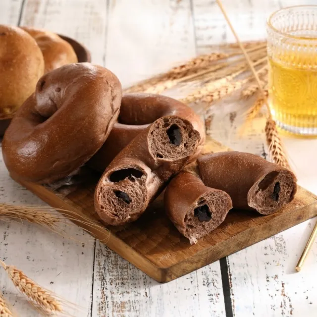 【BAKER 胖大師】西班牙雙倍巧克力貝果、伯爵奶酥貝果任選10入