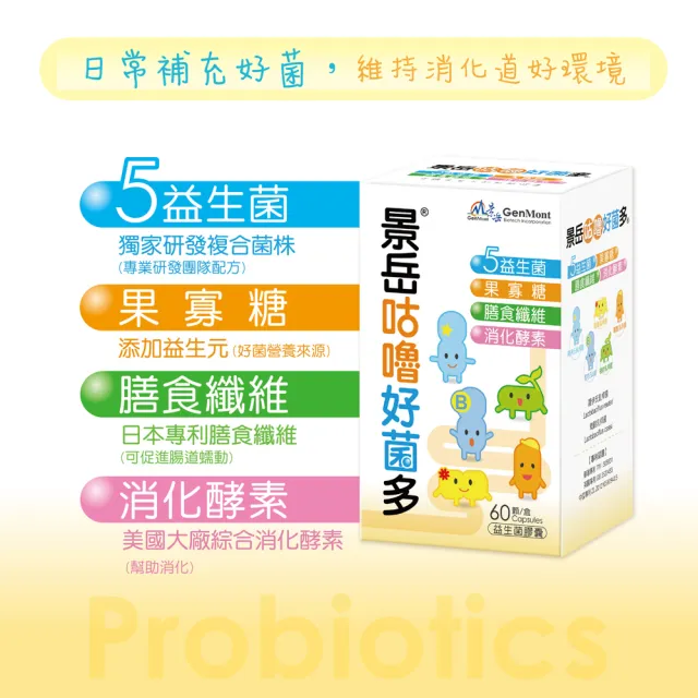 【景岳生技】景岳咕嚕好菌多益生菌膠囊3入組(60顆/入)