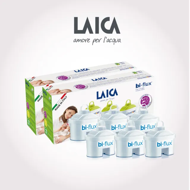 【LAICA 萊卡】bi-flux長效8周嬰兒&母親專用濾芯(義大利原裝進口 6入/盒)