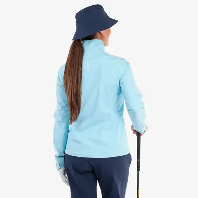 【GALVIN GREEN】女款  Abby三層貼合彈性防水立領風衣夾克外套-水晶藍