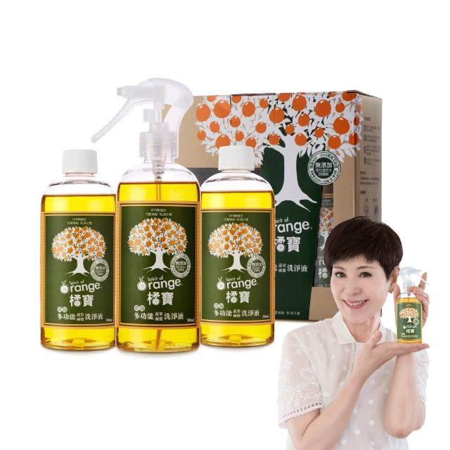 【橘寶】濃縮多功能蔬果碗盤洗淨液-盒裝3瓶入(陳月卿推薦-公司貨)