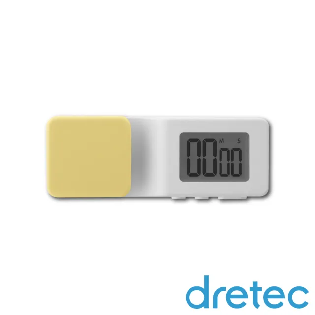 【DRETEC】Clip便利夾式提醒計時器附吸鐵-黃(T-610YE)