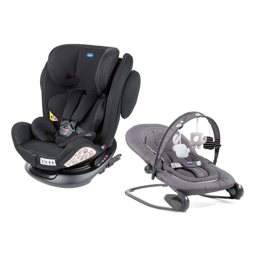【Chicco 官方直營】Unico Plus 0123 Isofix安全汽座+Hoopla可攜式安撫搖椅(0-12歲)