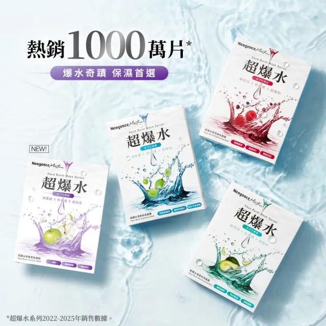 【Neogence 霓淨思】超爆水面膜5片/盒(清爽保濕/潤澤保濕/透亮煥白/青春緊緻)
