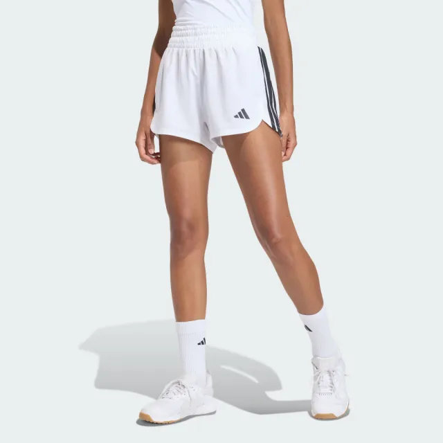 【adidas 愛迪達】短褲 女 運動褲 PACER HIGH W 白 KD7324(其他規格)