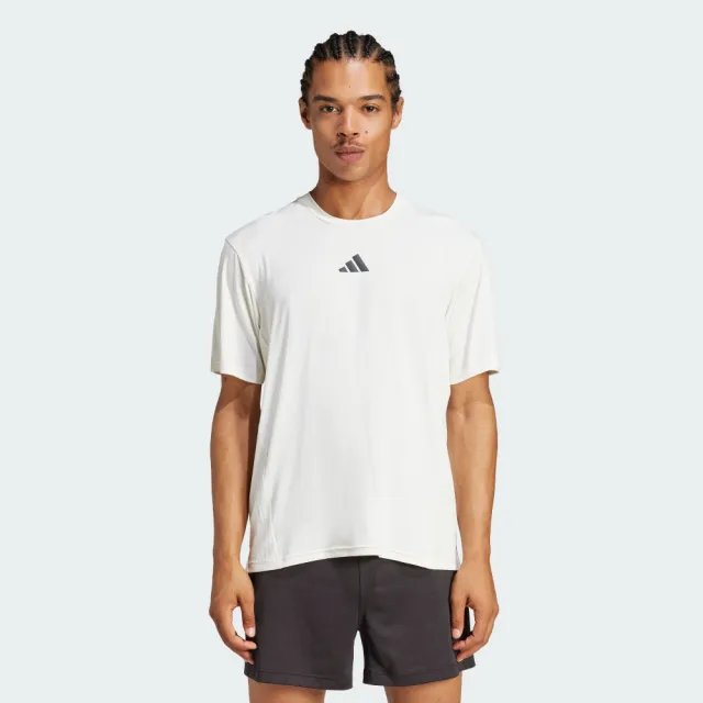 【adidas 愛迪達】短袖上衣 男 國際碼 D4T INT. TEE 白 JE5746