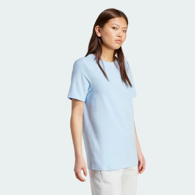 【adidas 愛迪達】短袖上衣 女 W C DDL CAMP T 藍 JX5323
