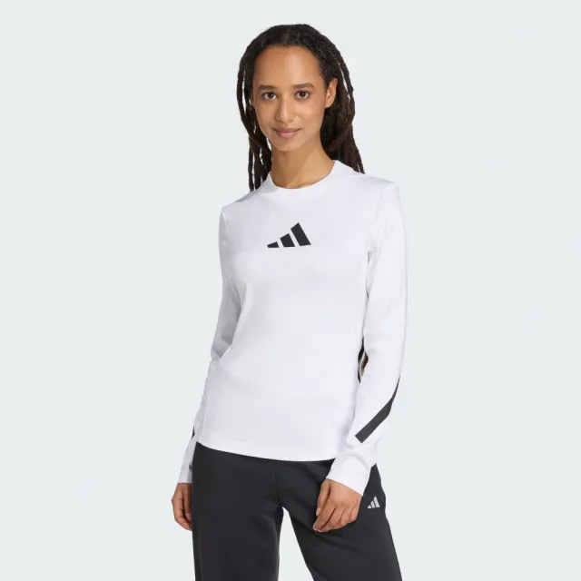 【adidas 愛迪達】長袖上衣 女 亞規 W Z.N.E. LS TEE 白 KE4906