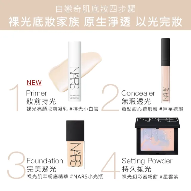 【NARS】官方直營 裸光亮顏妝前凝乳(小燈管)