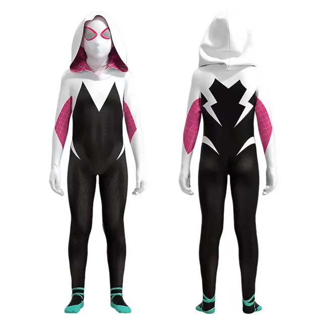 【Kori Deer 可莉鹿】萬聖節兒童服裝男女蜘蛛人連身緊身衣(格溫小關Gwen/邁爾斯Miles/女蜘蛛人角色扮演)
