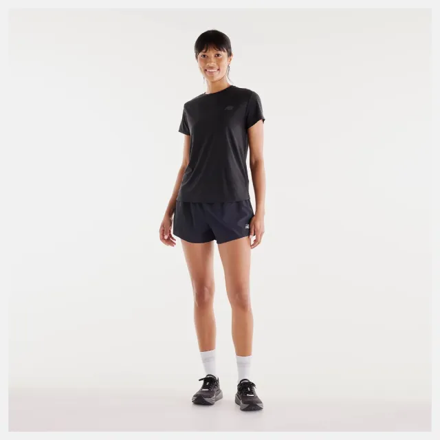 【NEW BALANCE】NB 短袖上衣 女 運動訓練 美規 黑銀金屬 WT6280DTBK(S2518)