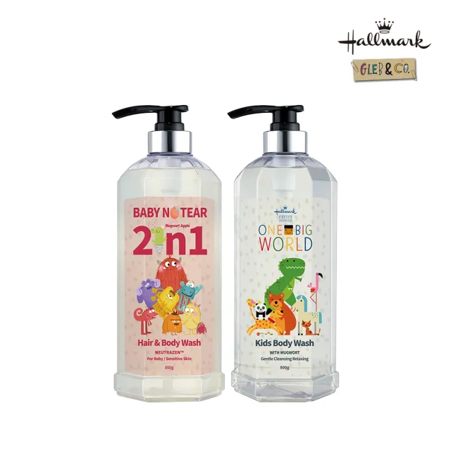【Hallmark】怪獸2in1洗髮沐浴泡泡露(艾草蘋果)/童話舒膚沐浴露(艾草北鼻) 800ml 2026限定版(兒童保養)