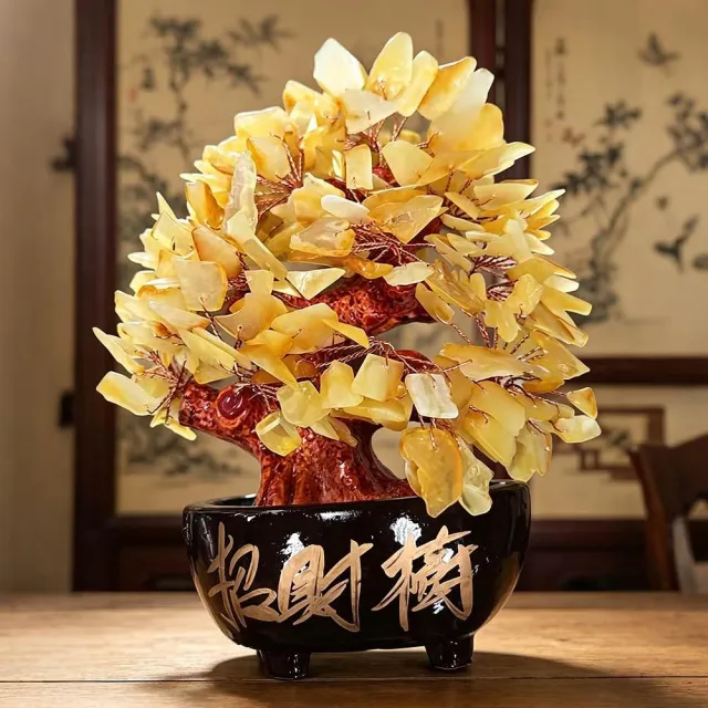 【Paiya 派亞】琥珀發財樹桌面擺件