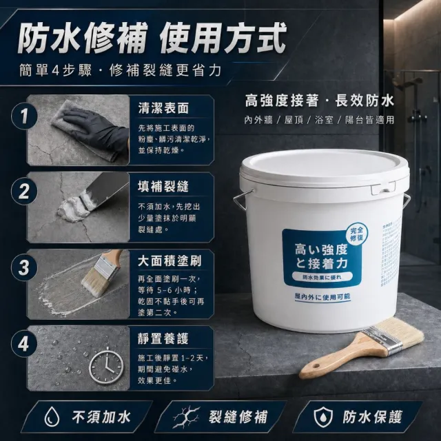 【寶媽咪】台灣製強效防水膠3入贈疏通(居家整修/颱風/整新翻修/災後修繕/牆角滲水/屋簷積水)