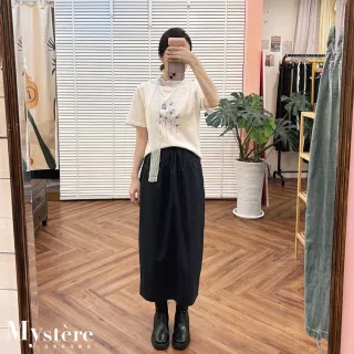 【my stere 我的時尚秘境】絲帶花朵寬鬆棉T 三色可選 棉質上衣 寬鬆T恤 花朵T恤 白T
