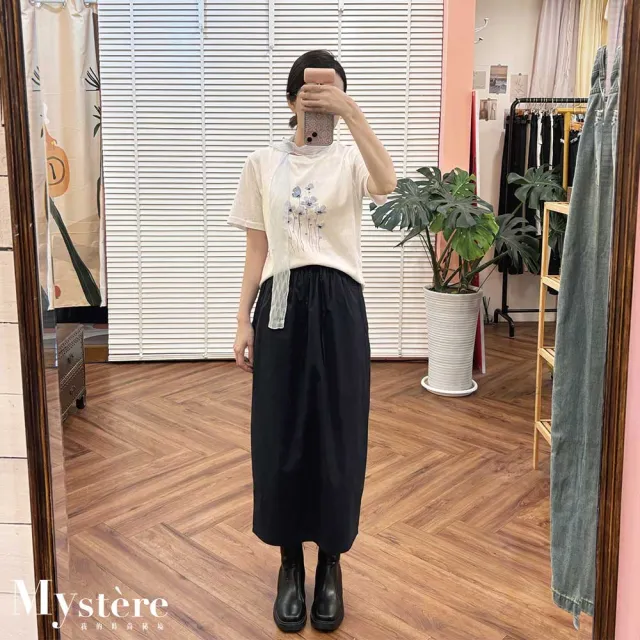 【my stere 我的時尚秘境】絲帶花朵寬鬆棉T 三色可選 棉質上衣 寬鬆T恤 花朵T恤 白T