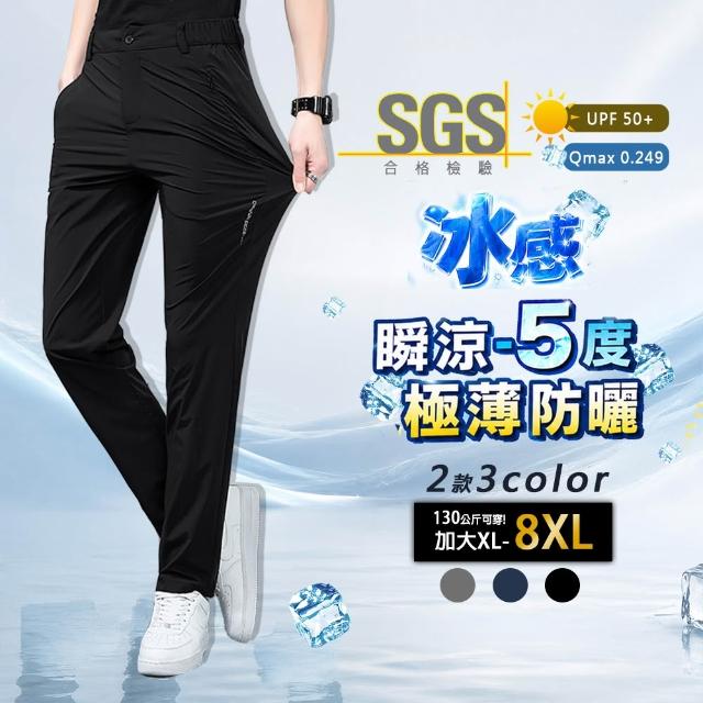 【Billgo】瞬涼-5度 大尺碼涼感彈力休閒西裝褲-3色 XL-9XL｜SGS檢驗合格 防曬輕薄透氣 滑面&霧面