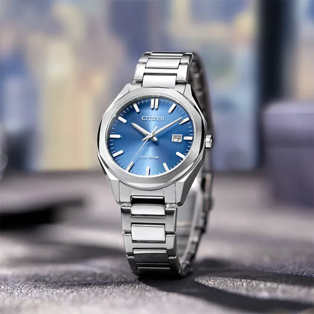 【CITIZEN 星辰】父親節推薦款 限量 光動能八角形經典大三針手錶-藍/38mm 送禮 禮物 推薦(BM7620-83M)