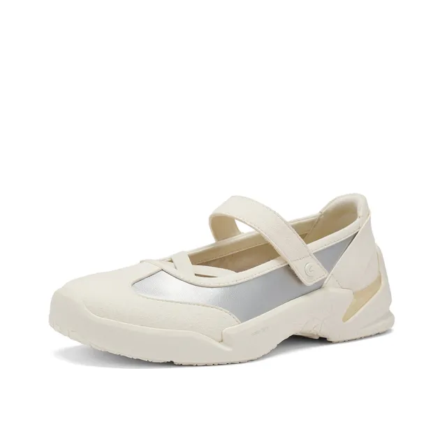 【Clarks】女鞋 輕鬆走 Tri Ease Jen真皮魔鬼氈瑪莉珍 休閒鞋 運動鞋(白/銀色)(CLF87345C)