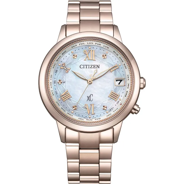 【CITIZEN 星辰】XC Hebe田馥甄廣告款 花嫁 台灣限定款 鈦 光動能電波女錶 錶 生日禮 送禮(CB1135-52D)