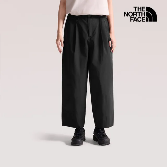 【The North Face】北面女款黑色WINDWALL防風附腰帶休閒長褲|8FZWJK3