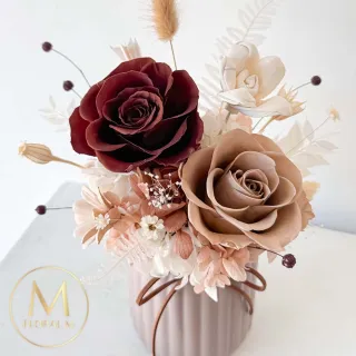 【Floral M】Maple楓糖卡布奇諾永生花禮贈香氛油(乾燥花/永生花/情人節花禮/升遷禮物/生日禮物/開幕花禮)